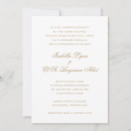 Invitación Boda español elegante formal de oro tradicional