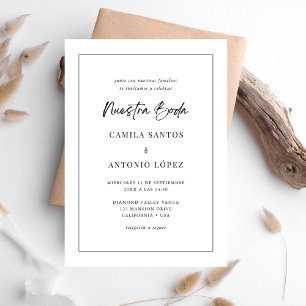 Invitación Boda español Minimalista de Boda moderna