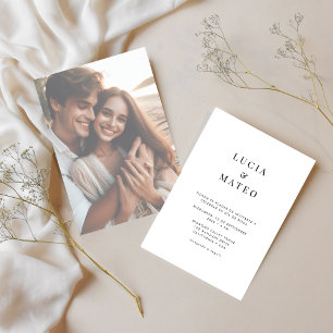 Invitación Boda español simple foto desfasada