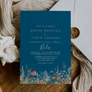 Invitación Boda Española Botánica Pradera Rústica