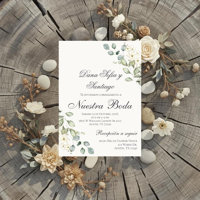 Invitación Boda española con vegetación (Subido por el creador)