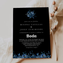 Boda española floral azul de la Marina Real