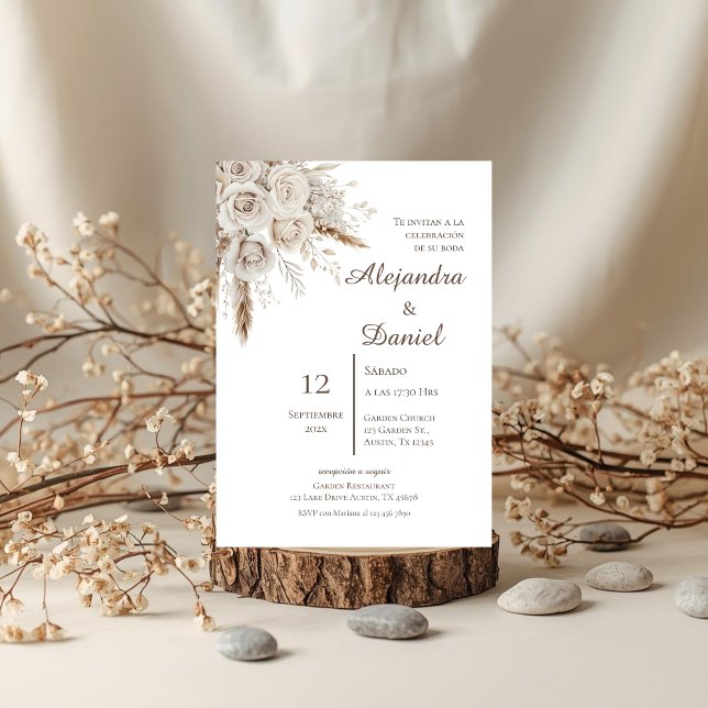 Invitación Boda española floral boho (Subido por el creador)