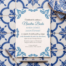 Boda Española Minimalista de Talavera Turquesa