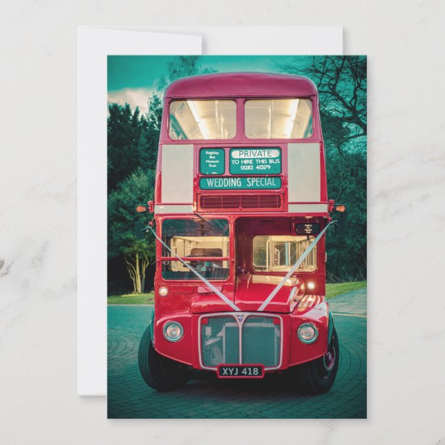 Invitación Boda Especial Red Bus de Londres (Anverso)