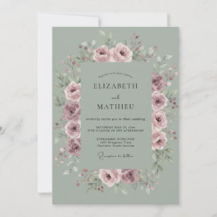 Invitación Boda Espléndida en Pradera Verde Salvia