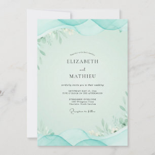 Invitación Boda Espuma de Mar Eucalipto