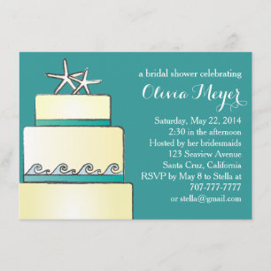 Invitación Boda estelar ducha de novia invita a Verde azulado