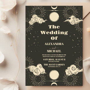 Invitación Boda Estelar Tarot Boho Celestial