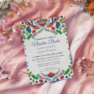 Invitación Boda Estética Botánica Colorida Boda Española