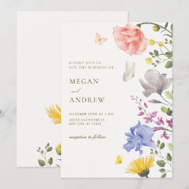 Invitación Boda estética de jardín floral