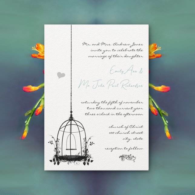 Invitación Boda estético de Boho Boho de la vejez negra vinta (Subido por el creador)