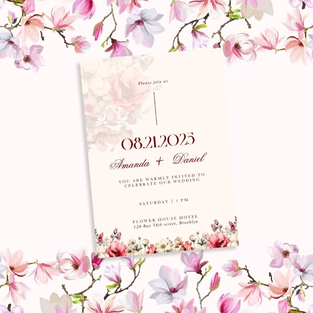 Invitación Boda estético de lujo Red Rose (Subido por el creador)