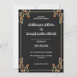 Invitación Boda estético de Naranja rojo y suave muy oscuro