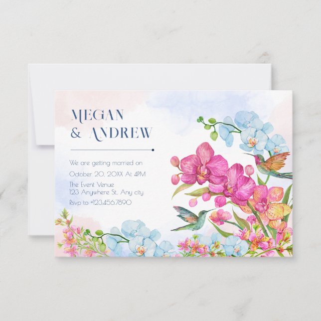 Invitación Boda estético floral (Anverso)