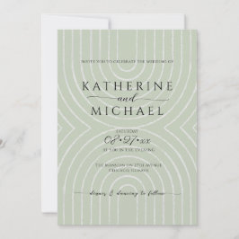 Invitación Boda estético verde oliva