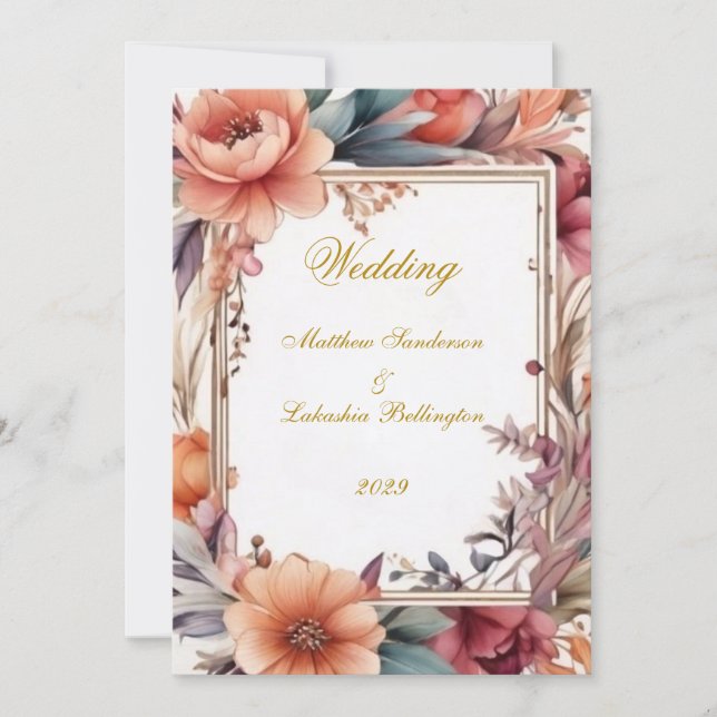Invitación Boda estilo Boho Moderno Sofisticado Elegante (Anverso)