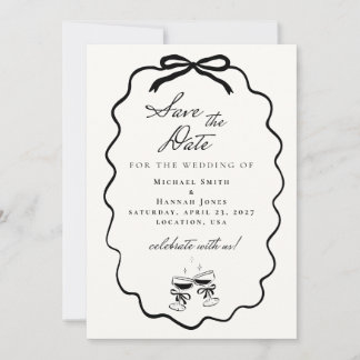 Invitación Boda estilo dibujado a mano para guardar la fecha