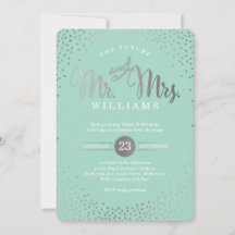 BODA ESTILO MODERNO mini menta de confeti de plata