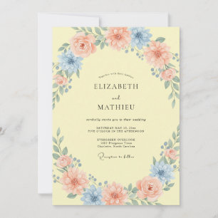 Invitación Boda Estival Jubilosa de Amarillo Pálido