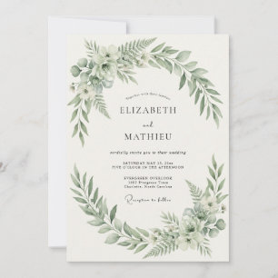 Invitación Boda Etérea Bosque Verde Salvia