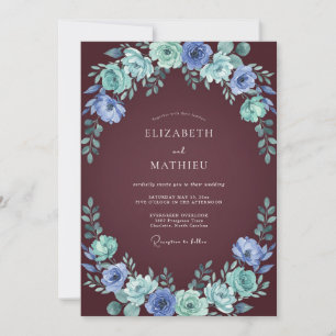 Invitación Boda Etérea de Azul Turquesa