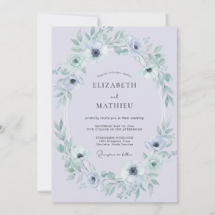Invitación Boda Etérea de Invierno en Lavanda Pálida