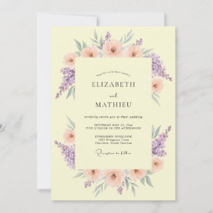 Invitación Boda Etérea de Primavera Amarillo Primula