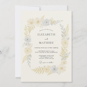 Invitación Boda Etérea de Primavera con Amarillo Suave