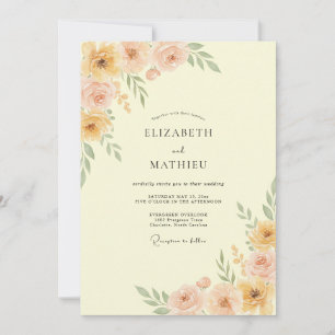 Invitación Boda Etérea de Primavera con Melocotón