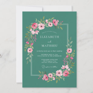 Invitación Boda etérea de verano en color turquesa