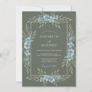 Invitación Boda Etérea de Verde Salvia en la Naturaleza