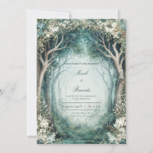 Invitación Boda etérea en el bosque brumoso
