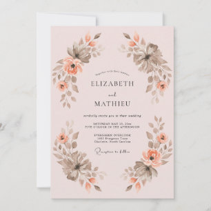 Invitación Boda Etérea Flor de Melocotón