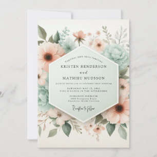 Invitación Boda Etérea Flor de Melocotón