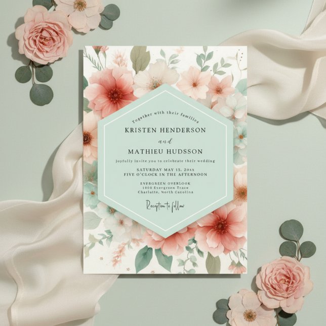 Invitación Boda Etérea Flor de Melocotón (Subido por el creador)