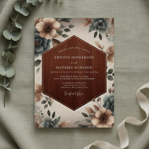 Invitación Boda Etérea Floral Beige