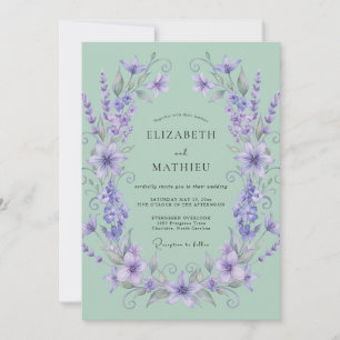 Invitación Boda Etérea Floral de Lavanda