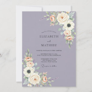 Invitación Boda Etérea Floral de Periwinkle