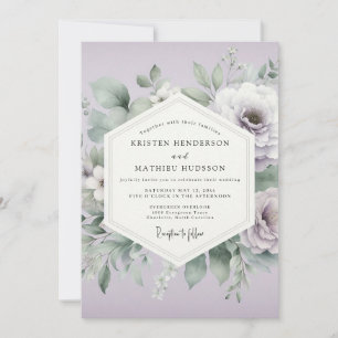 Invitación Boda Etérea Floral Lavanda