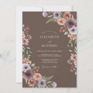 Invitación Boda Etérea Floral Malva