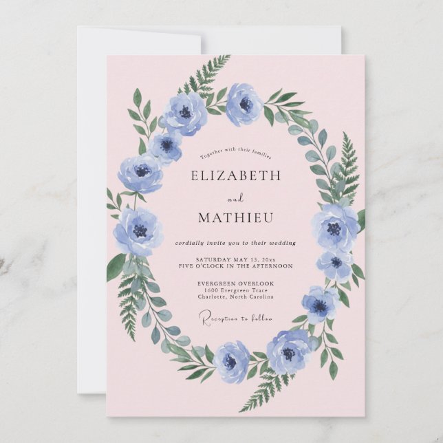 Invitación Boda Etérea Pastel de Acenoria (Anverso)