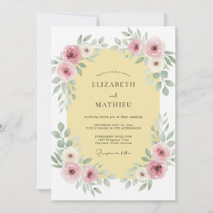 Invitación Boda Etérea Rosa de Primavera
