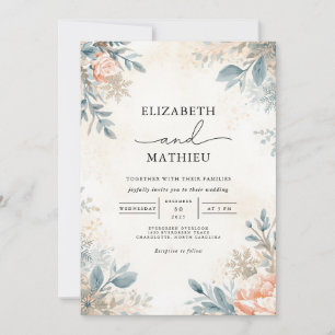 Invitación Boda Ethereal Pastel Floral Flourish