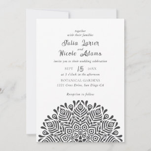 Invitación Boda Étnica Boho Colorida Moderna con Mandala Flor