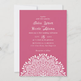 Invitación Boda Étnica Boho Floral Mandala Colorida Moderna