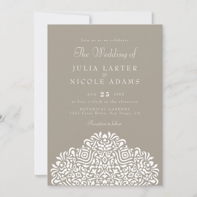 Invitación Boda Étnica Botánica Boho de Acento (Anverso)