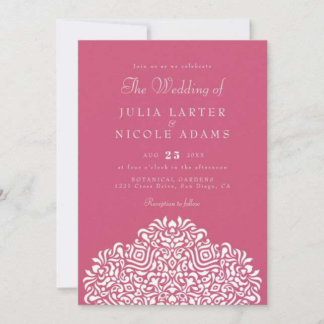Invitación Boda Étnica Botánica Boho de Acento (Anverso)