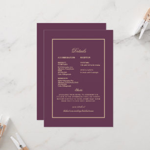 Invitación Boda Étnica India Detalle Púrpura y Dorado