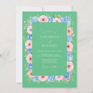 Invitación Boda Eucalipto Aciano Vinca Espuma de Mar